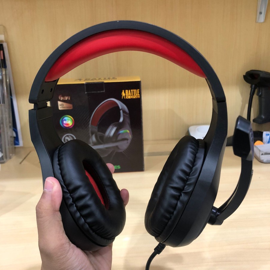 Murah Baru BATTLE X-ONE BQ8 RGB HD STEREO SOUND PROFESIONAL GAMING HEADPHONES - GARANSI 1 TAHUN