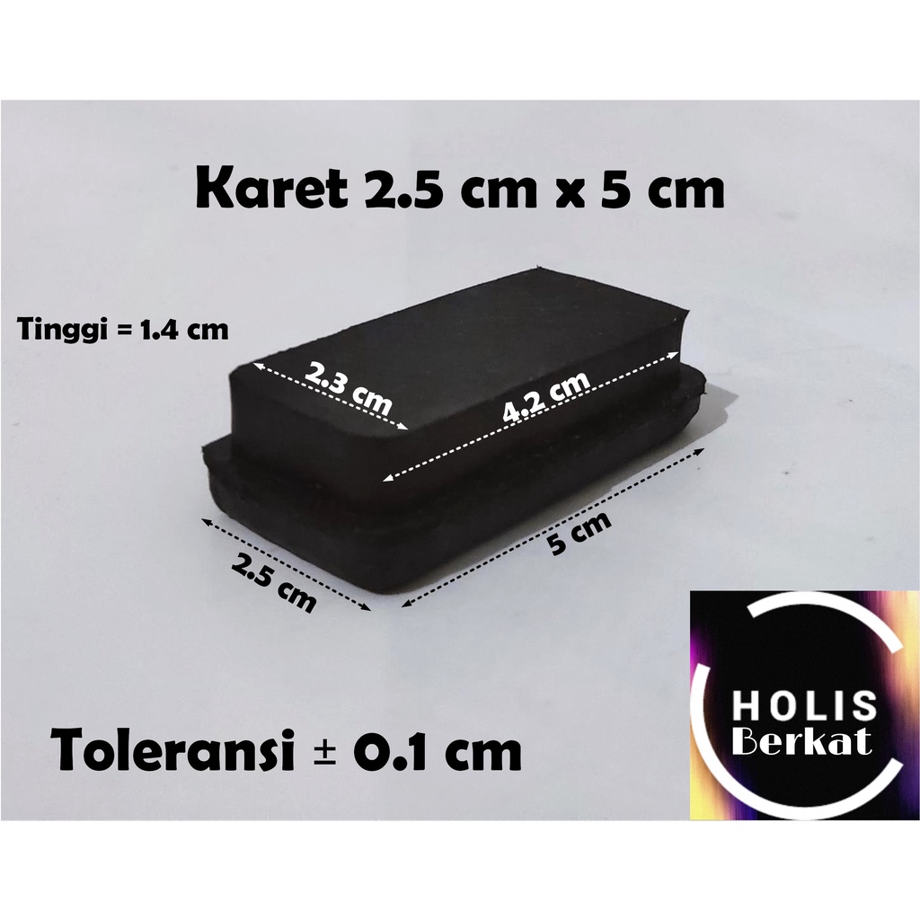 Karet Kotak Alas Kaki Kursi Meja / Kursi 2.5 cm x 5 cm Hitam