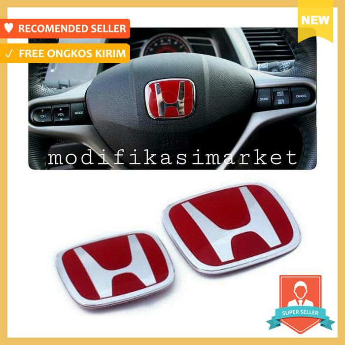 Emblem Stir / Steer Honda Jazz Mobillio Freed Civic City Accord Brio