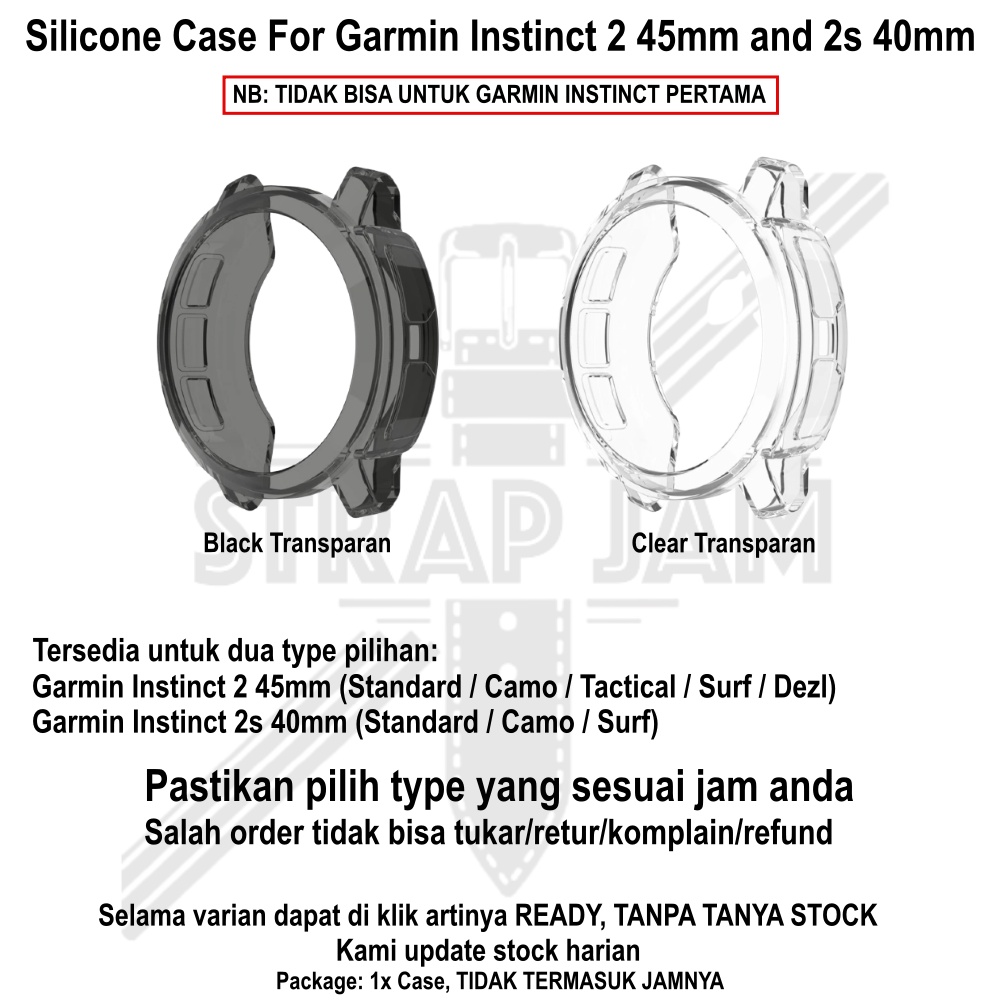 Soft Case Garmin Instinct 2 45mm / 2s 40mm - Cover Silikon Pelindung Transparan Presisi