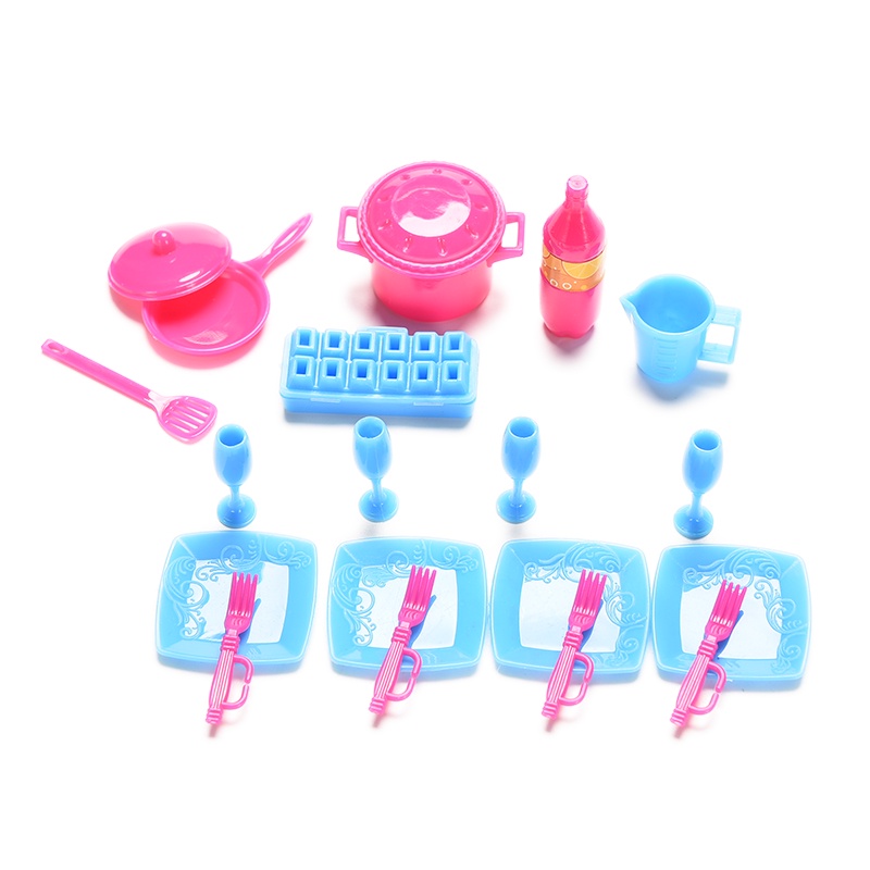 Justenjoyingg.id 18pcs / set Mainan Peralatan Dapur Mini Untuk Aksesoris Rumah Boneka Barbie