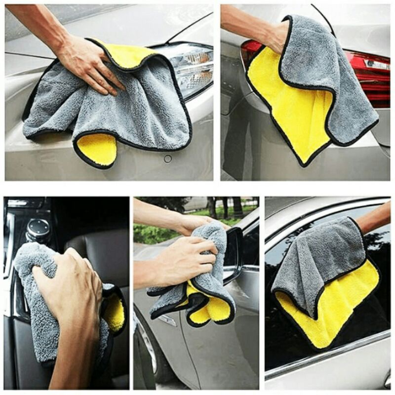 Kain Lap Kaca Motor Mobil Microfiber Halus Lembut Tebal Anti Lecet 2 Sisi Multifungsi Serbaguna Mikrofiber Serap Air Car Wash Towel Ukuran 30x30 Handuk Lap Jendela Meja Kursi Helm Dapur Super Tebal Murah