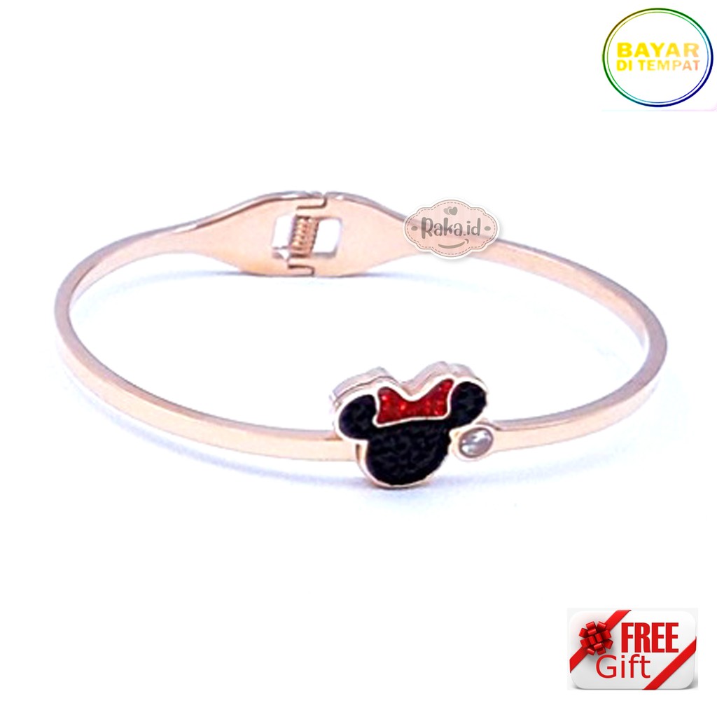 Raka Acc - Gelang Tangan Wanita Gelang Tangan Bangle Minnie Permata TITANIUM Perhiasan Wanita 299