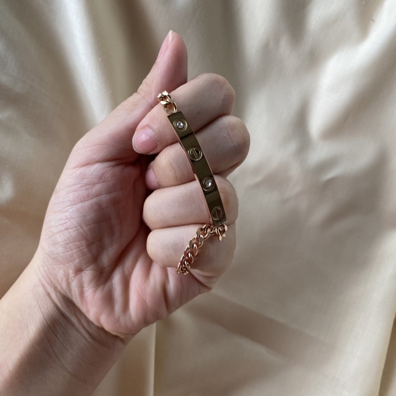Gelang Rantai Wanita Titanium Anti Karat Mas - Youra Bracelet