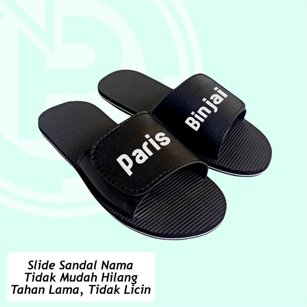 Sandal Custom Nama Model Selop / Slide custom nama bebas