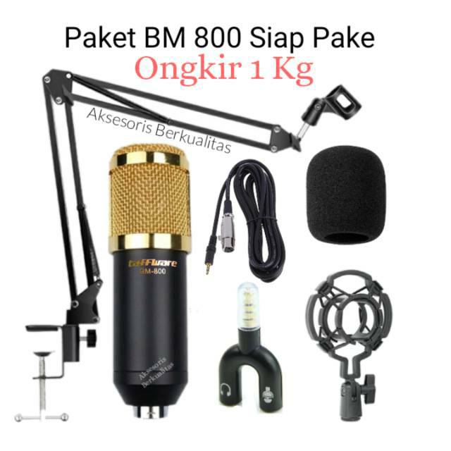 Paket Microphone Condensor BM 800 Full set