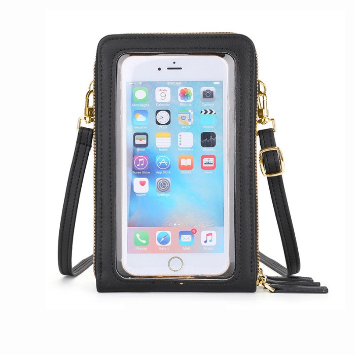 tas hp wanita tas selempang TouchScreen Wanita Selempang Model t Korea TOUCHSCREEN-002 - Hitam I8X0 