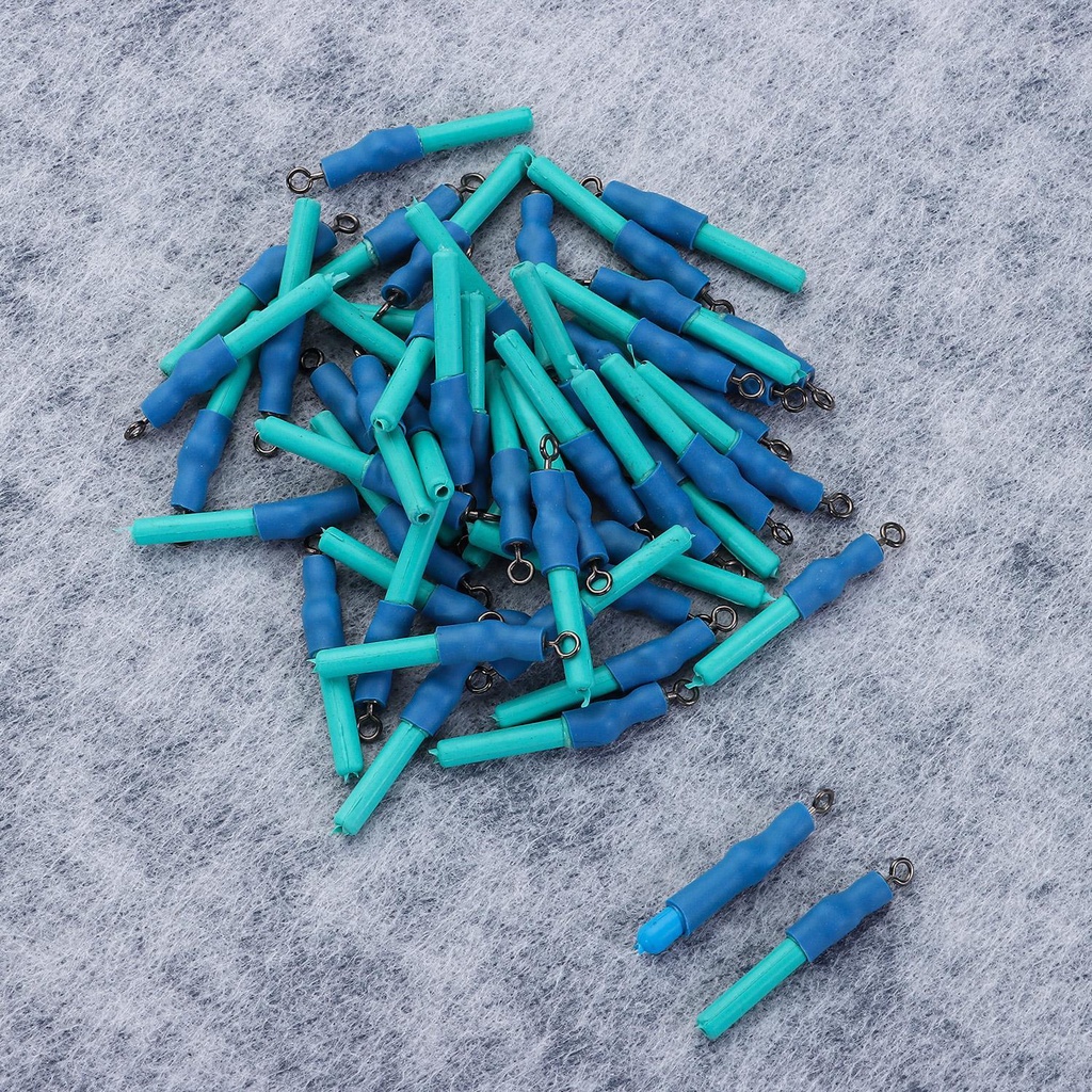 Top 50Pcs/Lot Alat Pancing Blok Putaran Karet Tahan Lama Bobber Baru