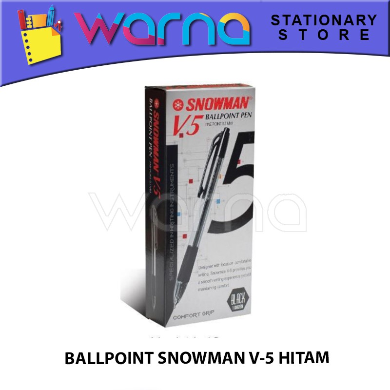

PEN PULPEN BOLPEN BALLPOINT SNOWMAN V-5 HITAM
