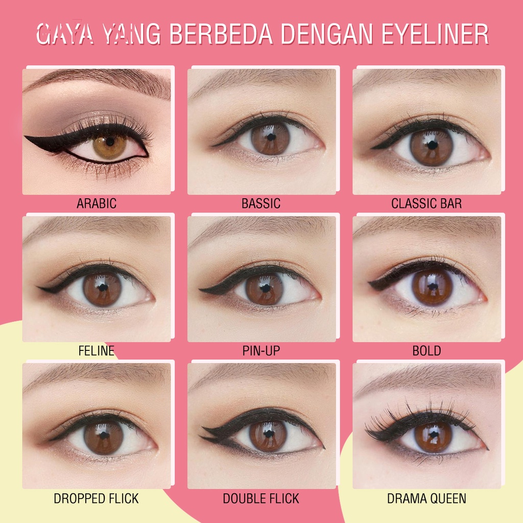 PINKFLASH #OhMyLine Eyeliner Warna Hitam Anti Air Tahan Lama Eye Makeup Evenly Pigmented Liquid Eyeliner