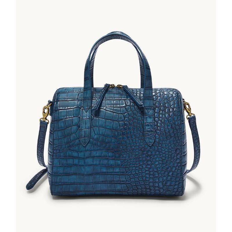 f o s s i l sydney satchel blue croco