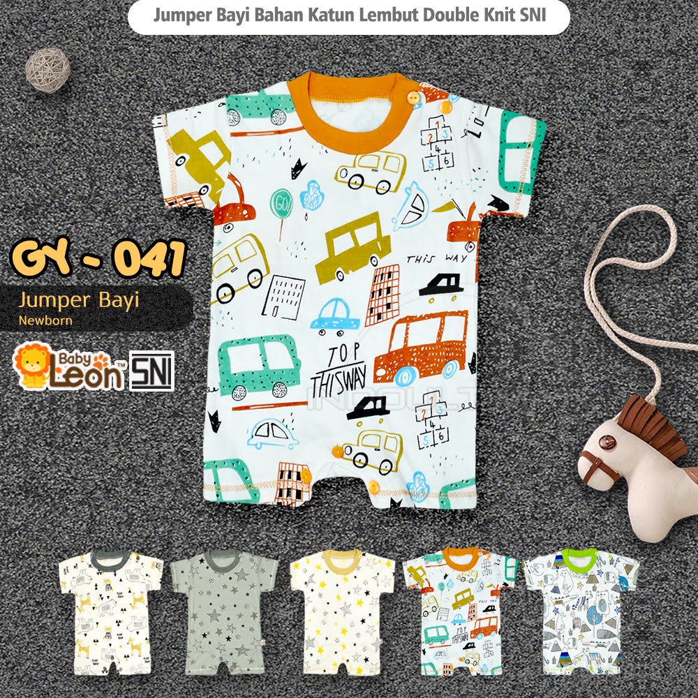 [0-6 Bln] Jumper Bayi Jumsuit Jumpsuit Bayi BABY LEON  Baju Bayi Anak Baru Lahir Laki Laki Perempuan Balita Baju Piyama JP-GY041 Setelan Baju Bayi Set Pakaian Bayi Anak Bayi Pakaian Anak Bayi Balita Baju Harian Baju Tidur Bayi