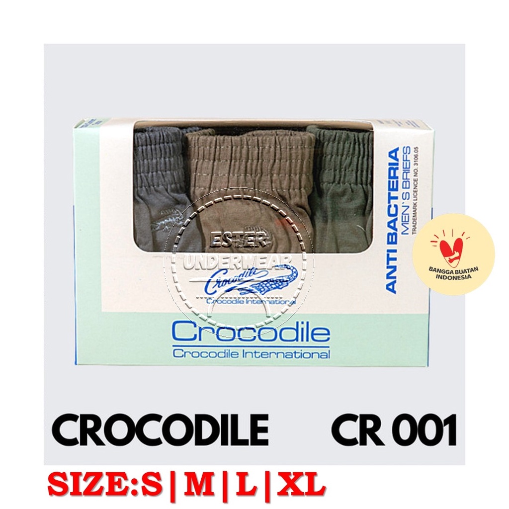 Celana Dalam Pria CROCODILE CR 001 ANTI BACTERIA Isi-3 Pcs/Pack