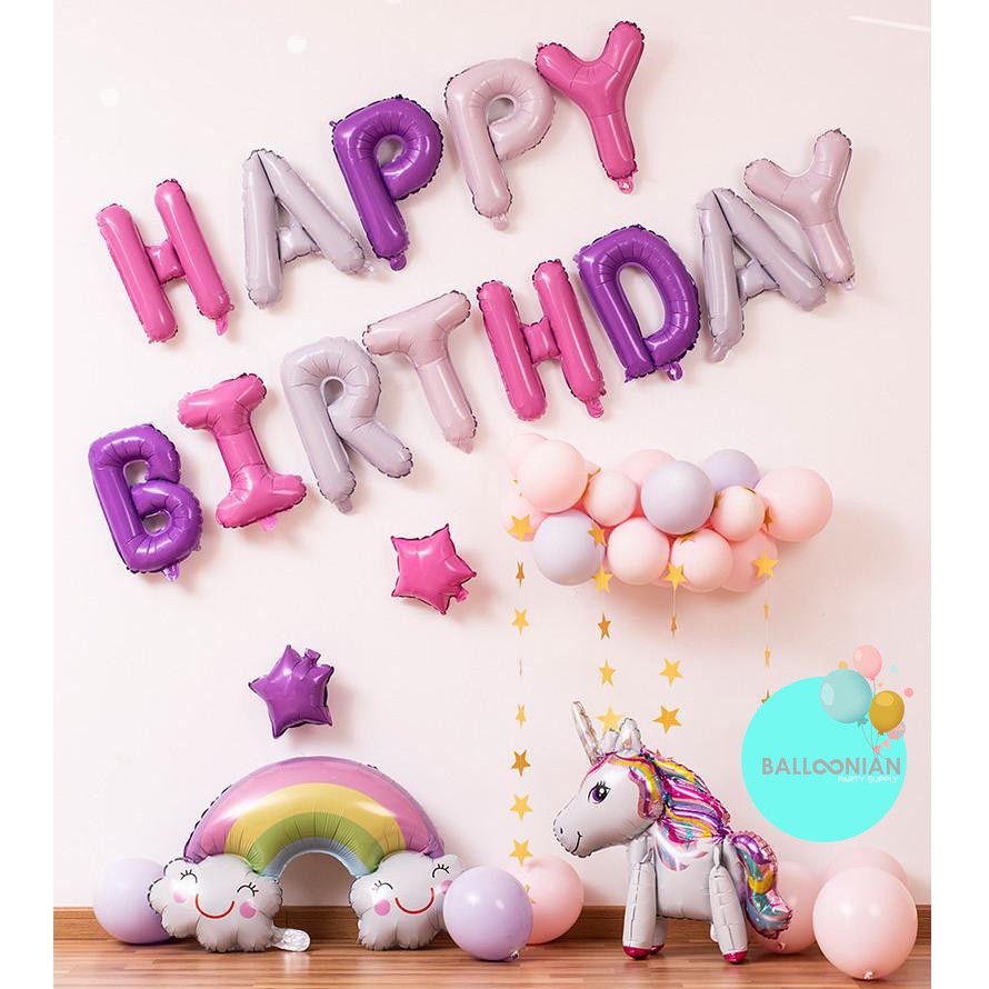 Jual DEKORASI UNICORN 3D PUTIH/BALON UNICORN ULANG TAHUN/BALON FOIL