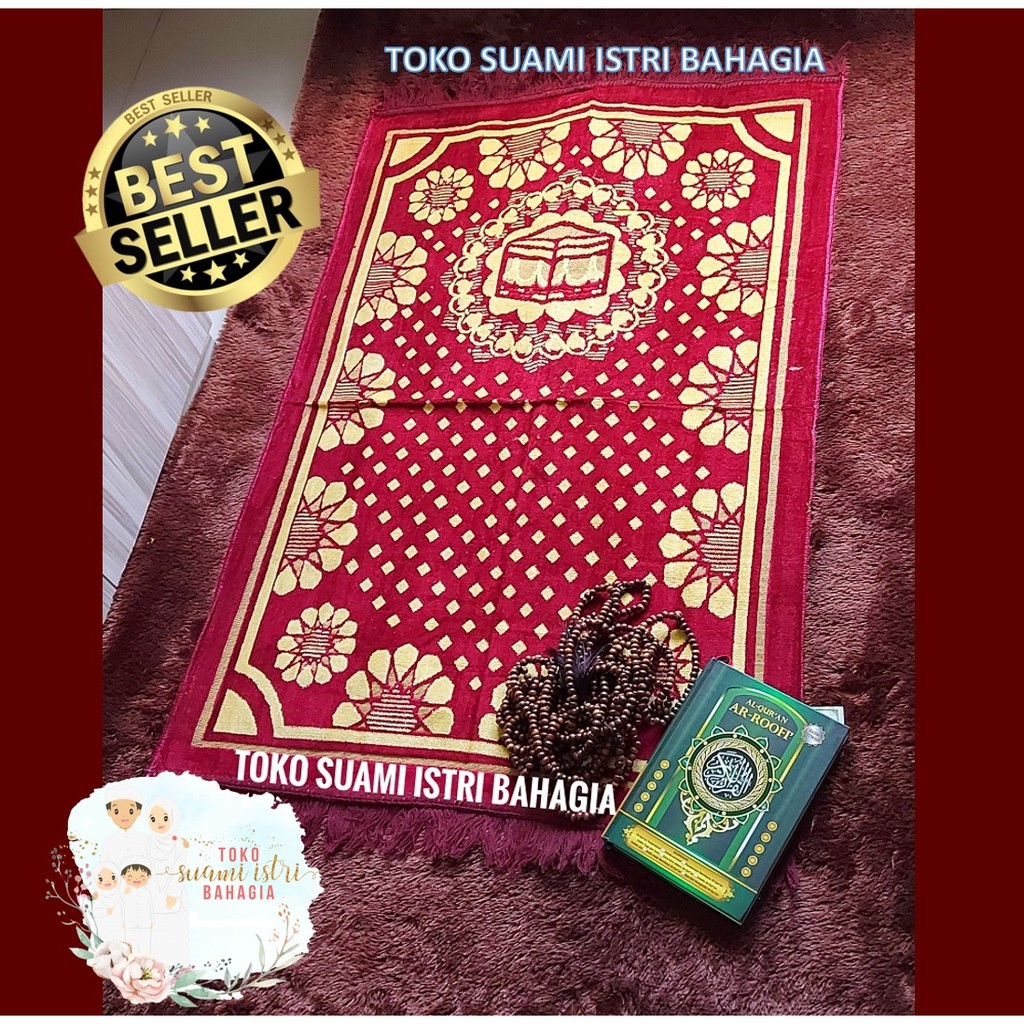 Sajadah Turki Izmir Premium Grade A 110 Cm x 70 Cm Haji Beludru Bulu Tebal Murah Grosir Dewasa Timbul Halus Besar Spiegel Velvet Personal Natural Yassin Terlaris