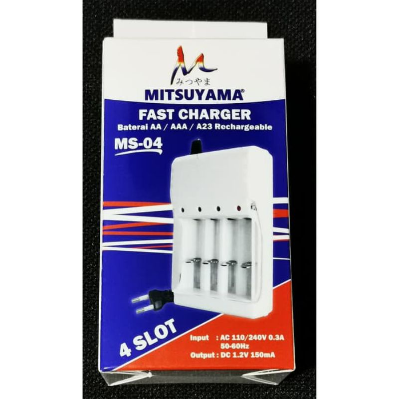 Fast charger mitsuyama MS-04 baterai AA/AAA /A23 rechargeable