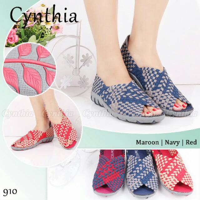Sepatu rajut cynthia flat 910