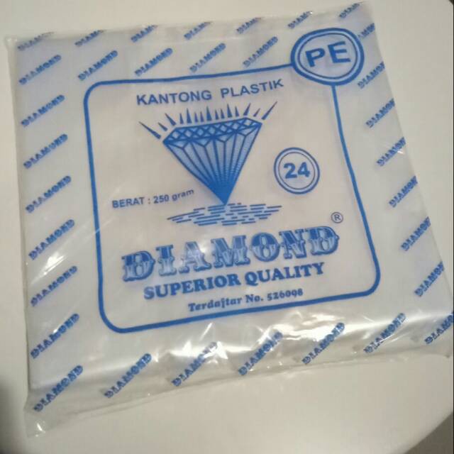 Kresek PE Diamond Ukuran 15 / 24 Kresek Bening