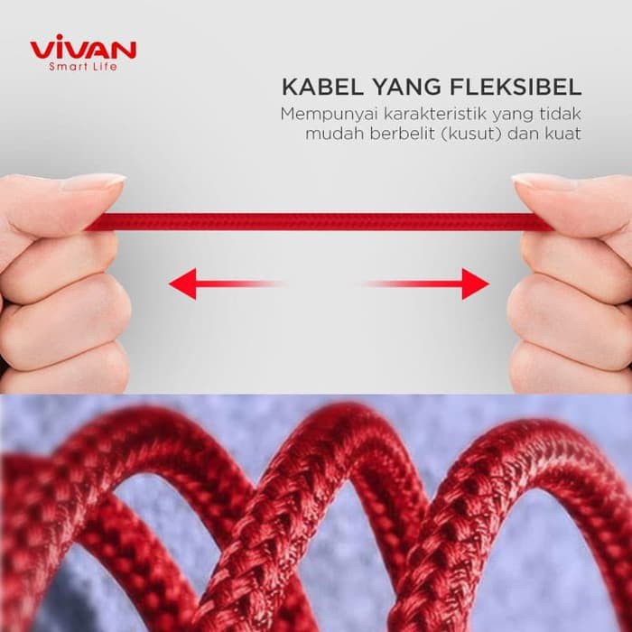 Kable Data Fast Charging Vivan BWM100 2.4A Data Cable For Android Micro USB - Garansi Resmi 1 Tahun