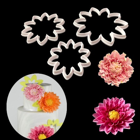 Fondant Cutter - Cetakan Fondant Lotus Flower (3pcs)