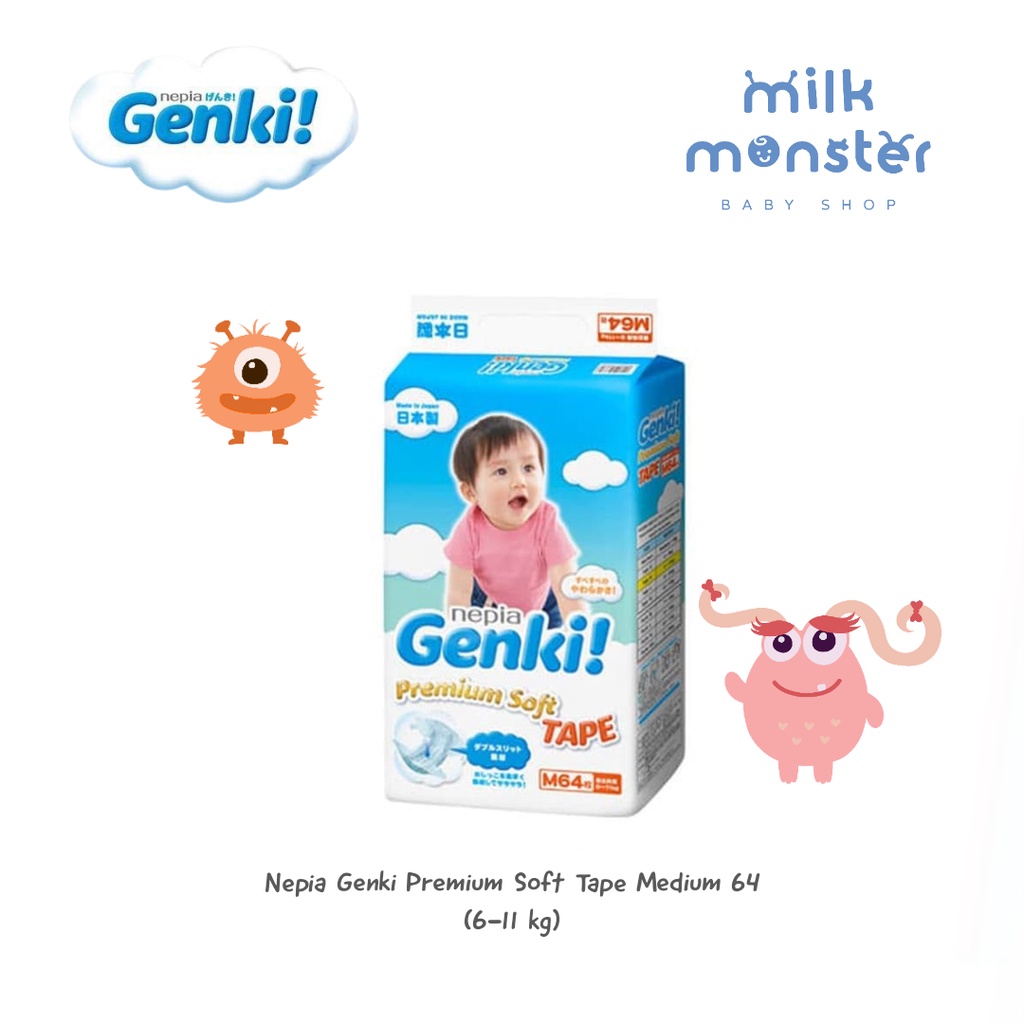 Nepia Genki Tape M64 / Popok Genki Nepia sekali pakai