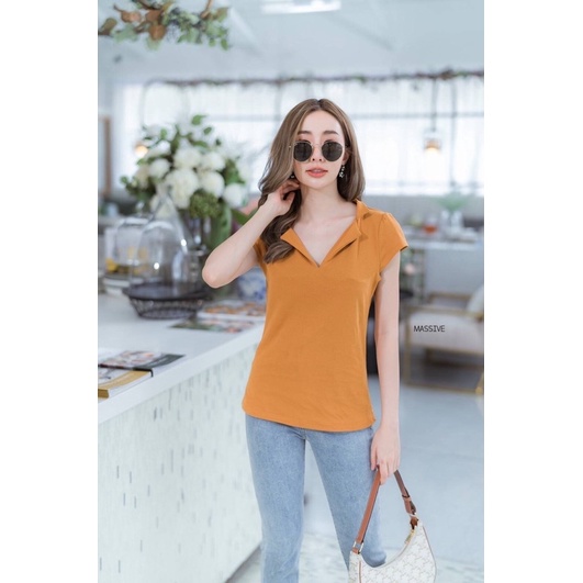 ATASAN MASSIVE MODEL KERAH VNECK IMPORT BANGKOK (BJMSV388)