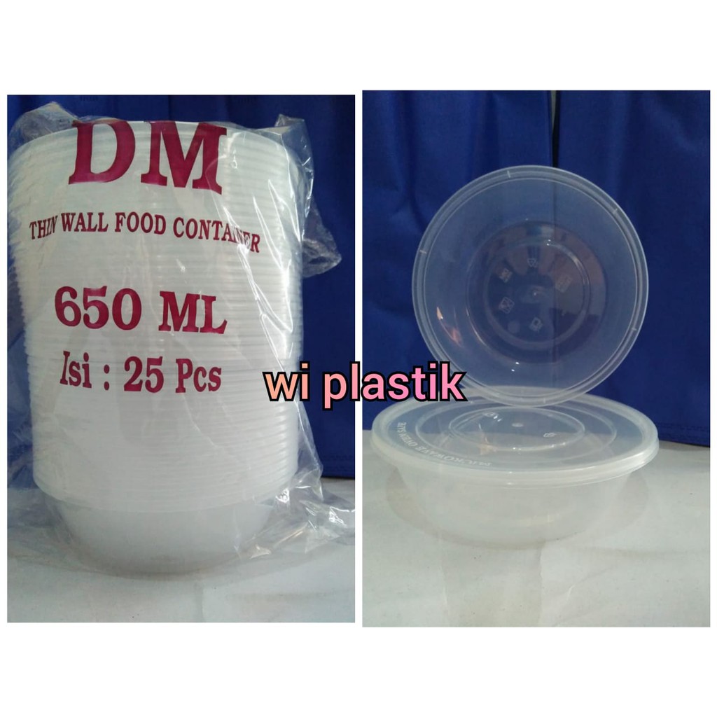 Thinwall DM / mangkok plastik 650ml Round/bulat rata