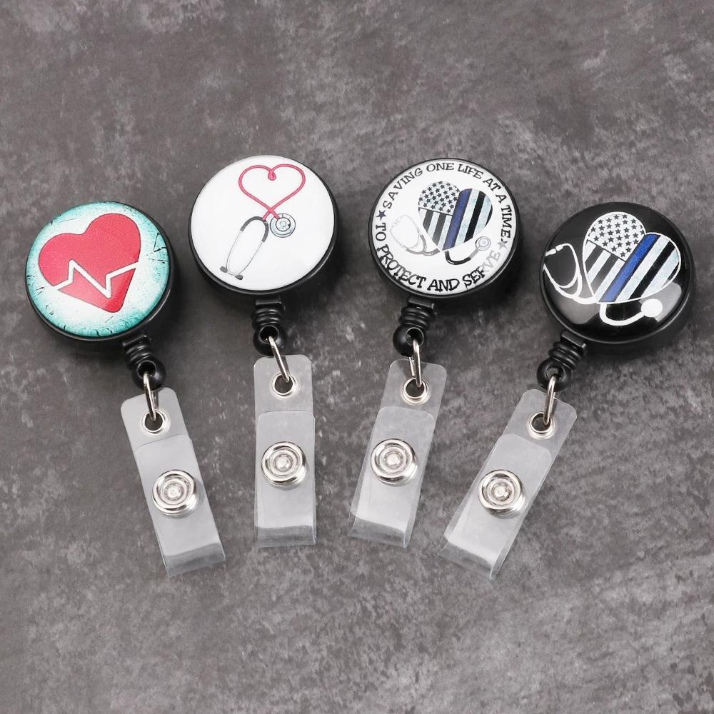 [Elegan] Id Badge Holder Kartu Kerja Tahan Lama Badge Holder Clip Card Holder Klip ID Card Name Card Holder Gantungan Kunci