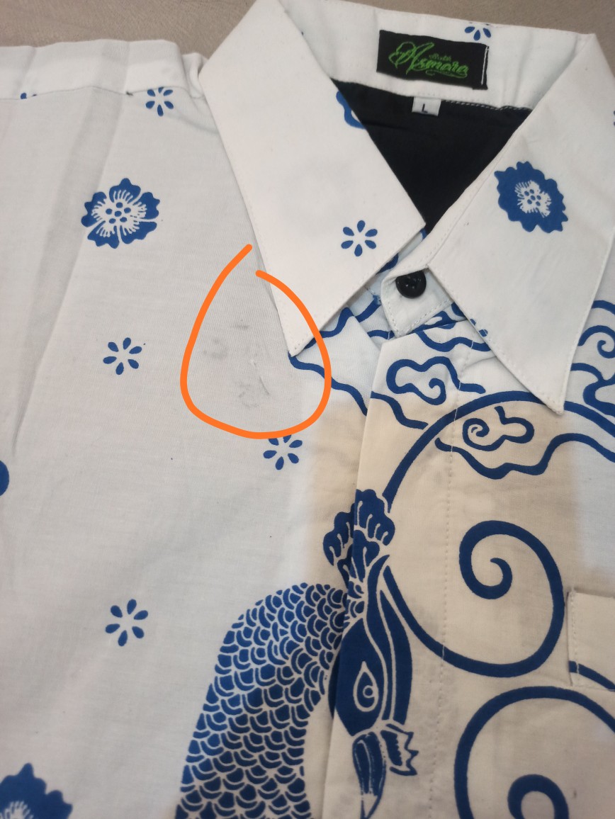 Merak Putih Pendek Kemeja Batik Pria Full Furing Bahan Katun Halus Sragenan