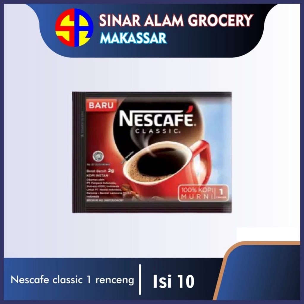 

Nescafe classic 2gr- 1 gantung isi 10 sct