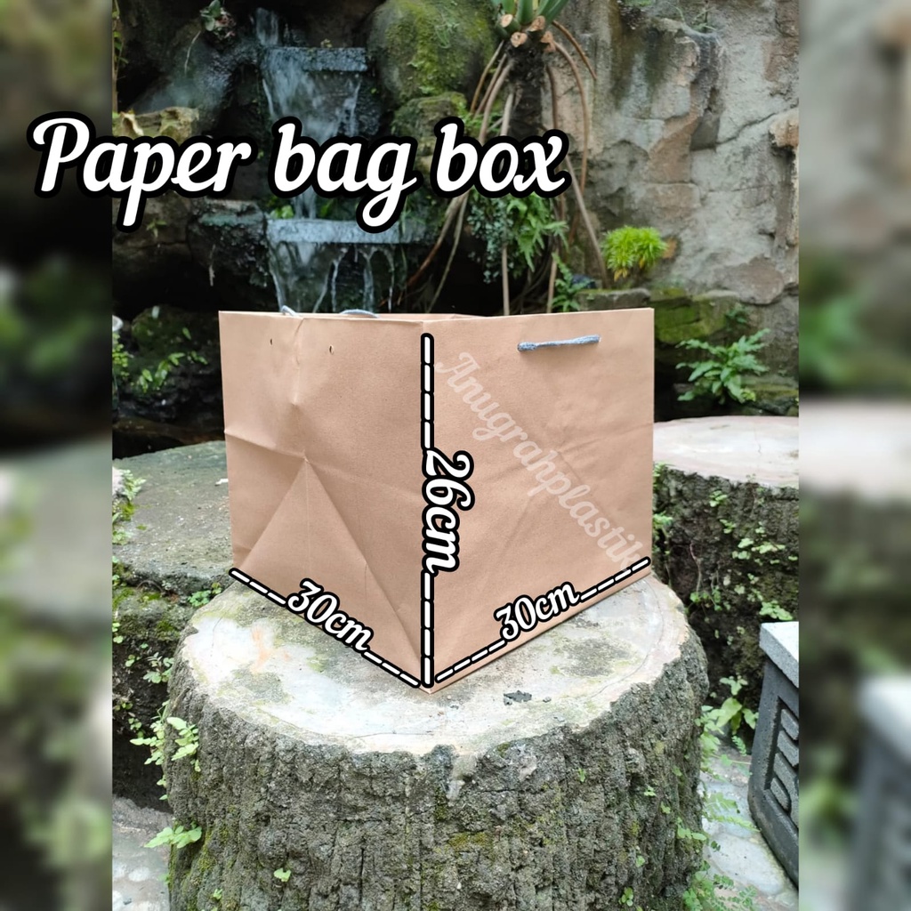 

Paper bag box coklat / paper bag 30 x 30 / goodie bag kertas