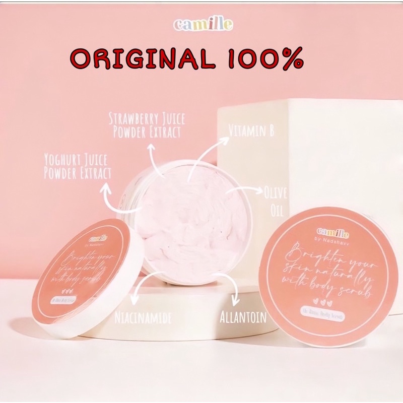 BODY SCRUB CAMILLE & FACE MIST CAMILLE ORIGINAL 100%(FREE GIFT)
