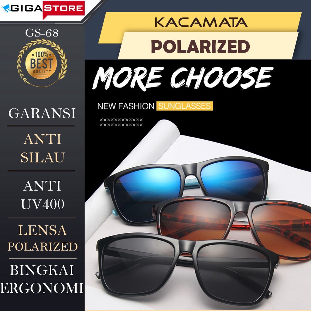 Kacamata Polarized Lensa Polaris Anti Radiasi Blueray Pria Wanita Kacamata Berkendara Traveling Meny