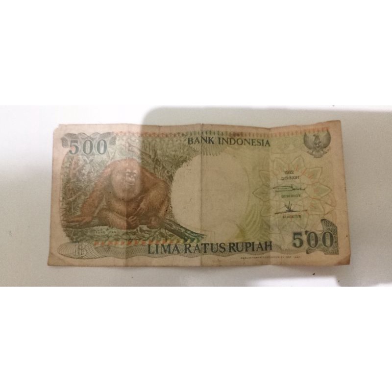 uang Rp 500 orang utan 1992