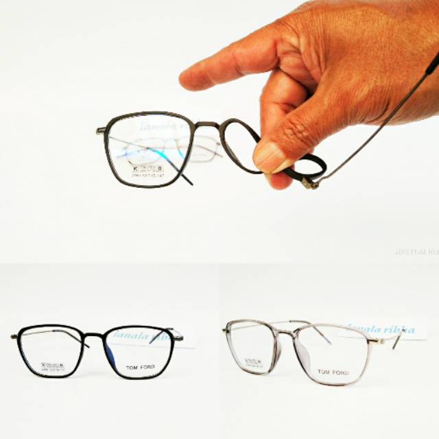 Kacamata frame lentur karet kotak