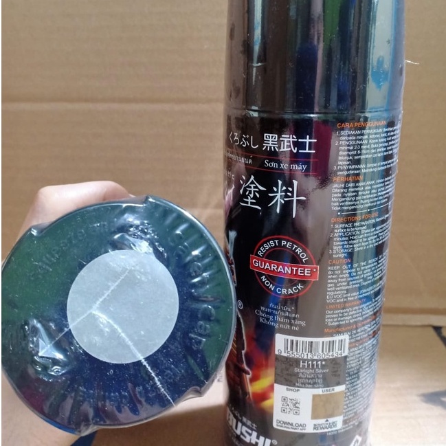 New Samurai Paint Kurobushi Cat Semprot Pilox Pilok H111* Starlight Silver / Perak / Silver Honda (400ml)