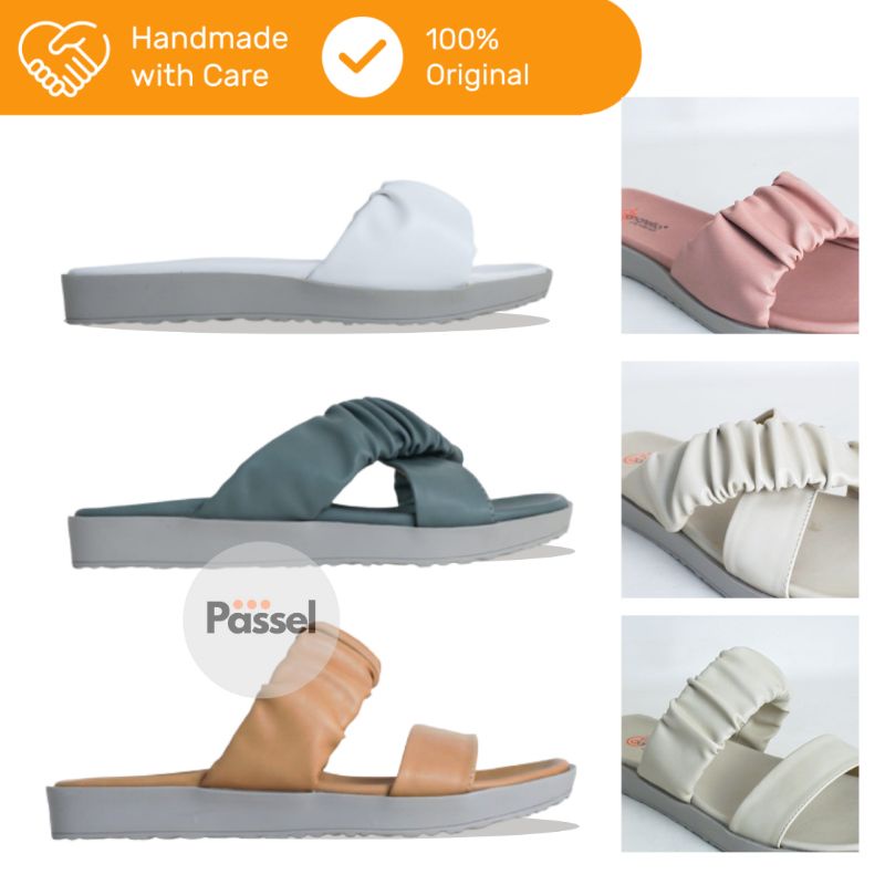 Donatello Sz. 36-40 Sandal Slip On Wanita Kerut | OI613901 / OI613902 / OI613903