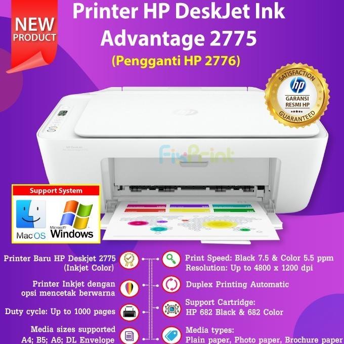 HP Printer Wireless Bluetooth 2775 All-In-One Print Scan Copy