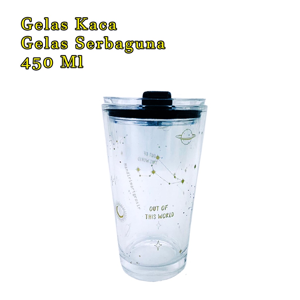 Gelas kaca * tumbler * Gelas ukur * Gelas Gambar lucu * 450ml-YS-19-13