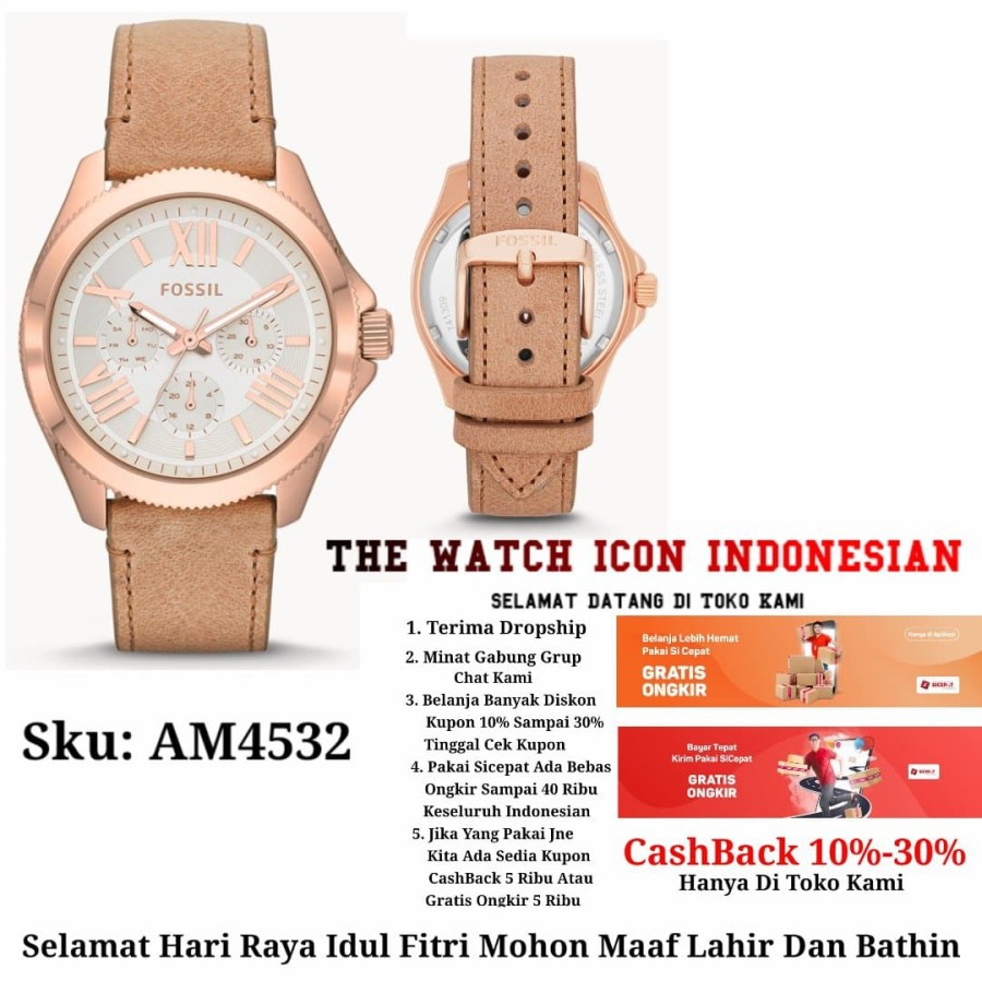 Best Seller JAM TANGAN WANITA MERK FOSSIL ORIGINAL TYPE : AM4532 Garansi 1th