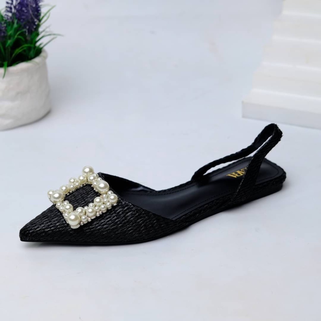 [7.7 Boombastis Sale⚡] - SEPATU WANITA FLAT SHOES SLING BACK ZS482 PREMIUM IMPORT