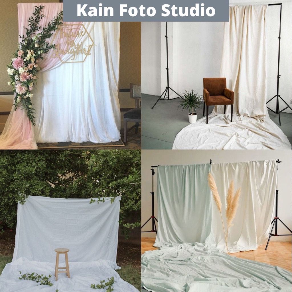 Jual Kain Backdrop Polos Kain Background Photoshoot Studio Putih Shopee Indonesia