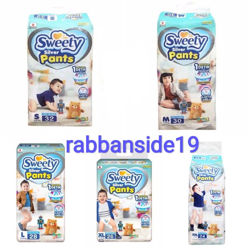 SWEETY SILVER PANTS S32, M30, L28, XL26, XXL24 / PEMPRES ANAK