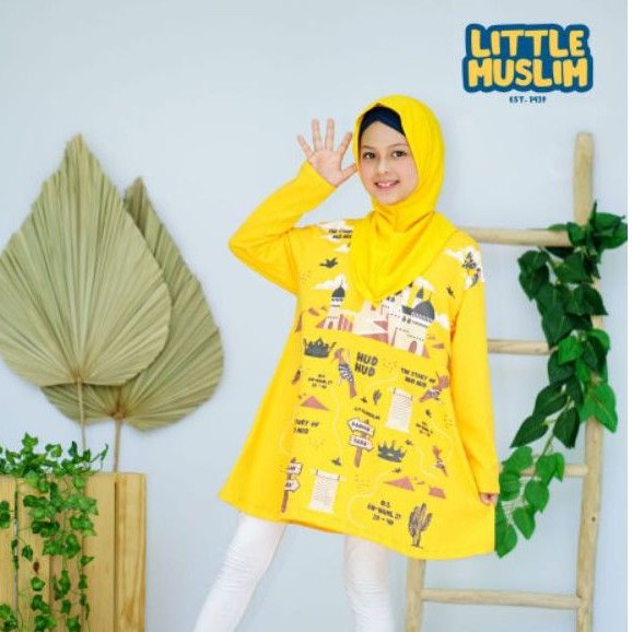RESTOCK Atasan Tunik Anak Muslim Muslimah Perempuan 1-12 Tahun Adam Hawa Kuning Littlemuslim