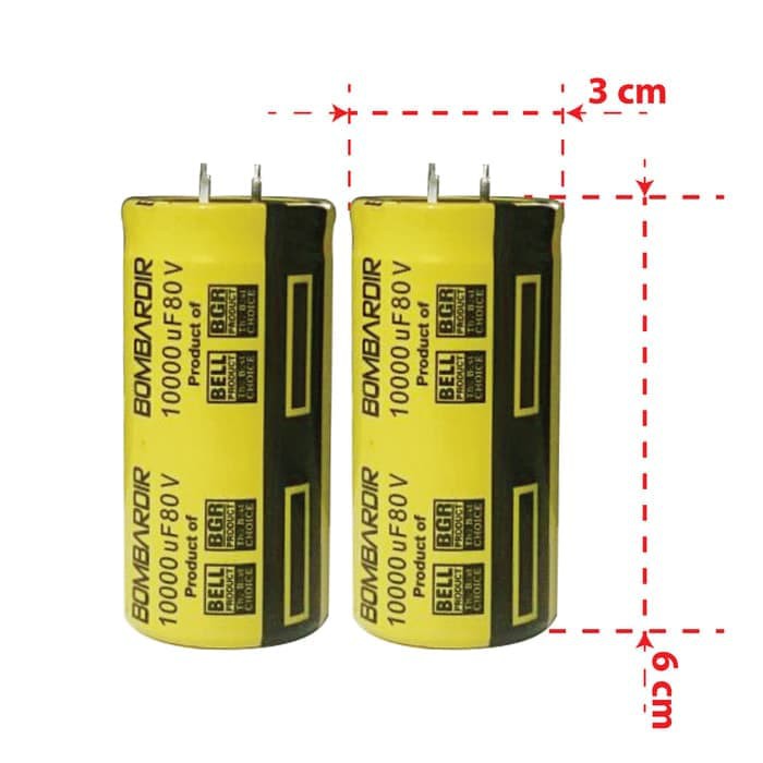 Capasitor Elco 10000Uf 80V Bombardir Bell Elko Elco 10000 Mikro 80 Volt Asli 10000 Uf 80 V Volt