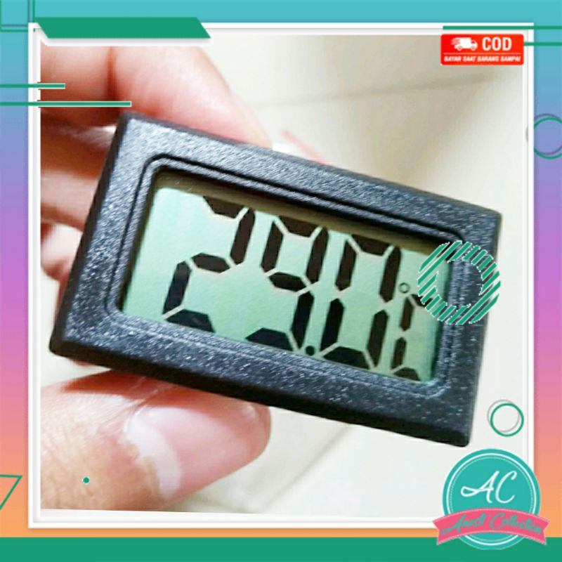 Termometer digital mini ruang kamar interior dashboard mobil meja dinding alat ukur suhu temperatur thermometer