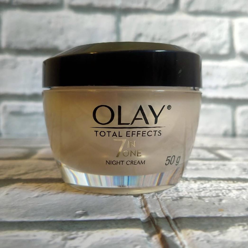 Olay NIGHT CREAM Total Effects 7in1 - Pelembab Wajah Krim Malam Skincare Anti Aging Moisturizer 50g - Total Efect Efek Effect Effec Efec 7 in 1 One
