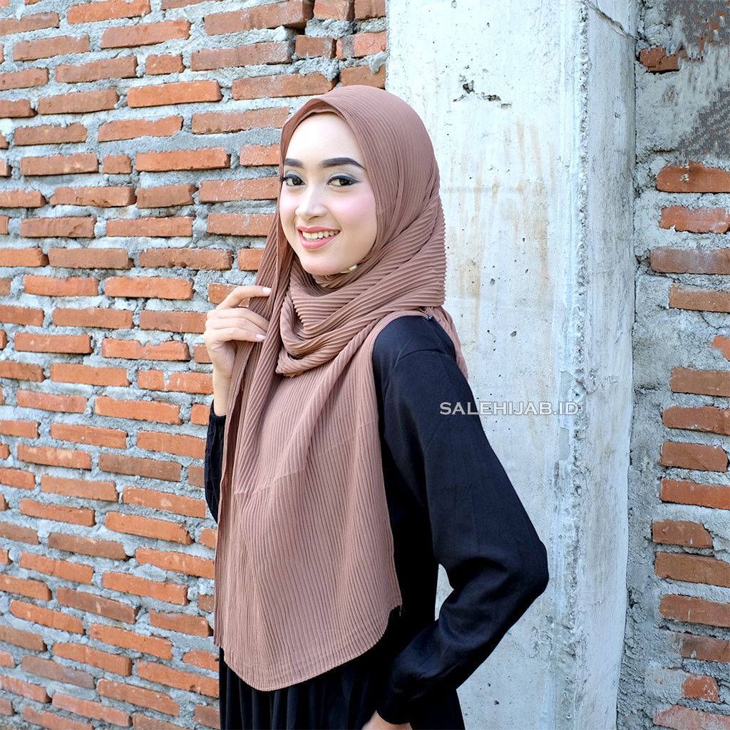 PASHMINA FULL  PLISKET LIDI CERUTY PLEATED || HIJAB PASHMINA CERUTI FULL PLISKET TANPA GARIS TENGAH-1