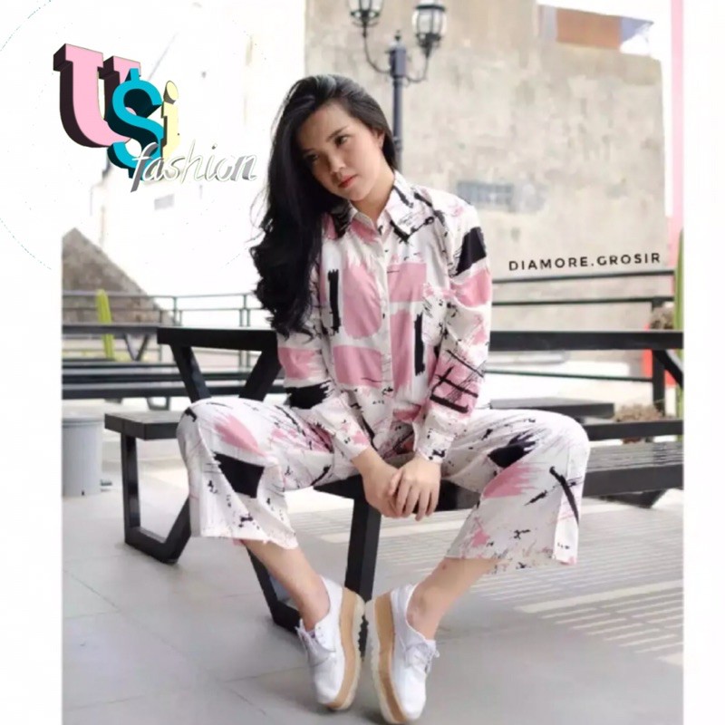 TIE DYE PIYAMA SET / ONE SET MOTIF TERBARU HITS / SETELAN WANITA DEWASA BISA COD-4