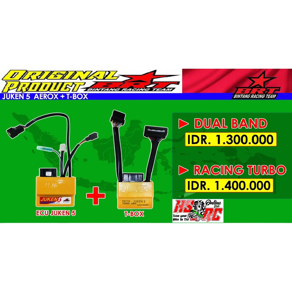 ECU Racing BRT JUKEN 5 Basic Racing Turbo Yamaha AEROX 155 Non ABS Fi Injeksi ECM Aerox155 Harian